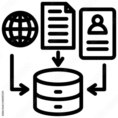 Data Gathering Outline Icon