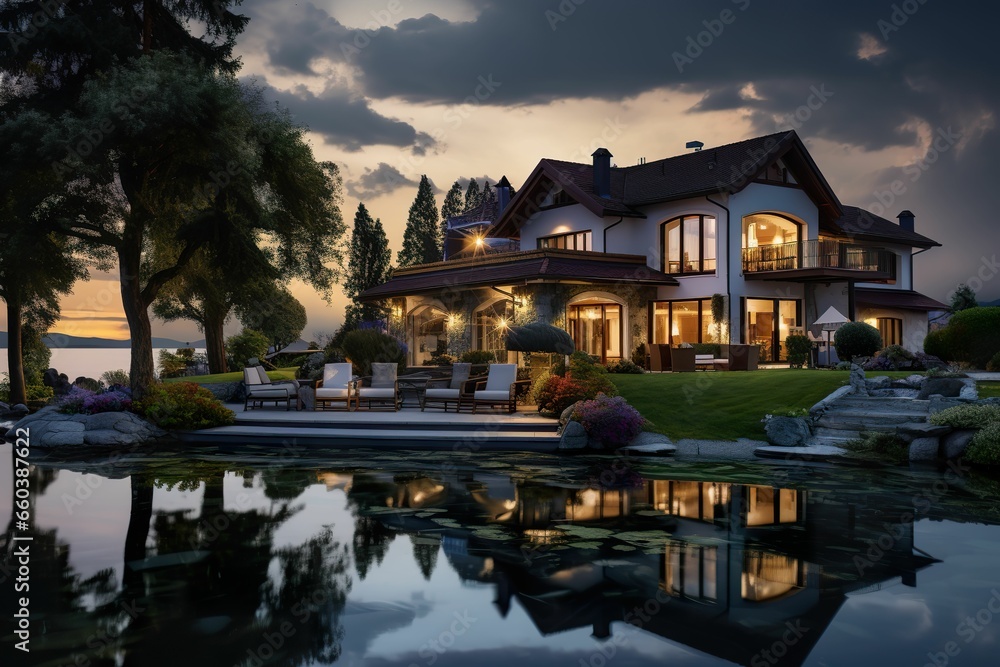 Luxury villas by the lake, mansions by the lagoon, single-family villa designs in the lakeside bay area Luxury villas by the lake, mansions by the lagoon, single-family villa designs in the lakeside bay area