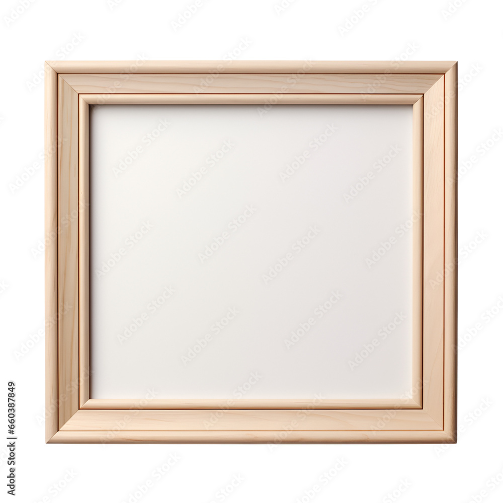 wooden photo frame. generative ai. png format wooden photo frame. generative ai. png format