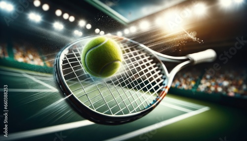 Dynamic Tennis Action: Racket Swinging Towards Tennis Ball © DVS