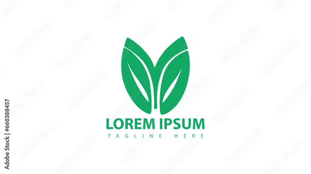 Green leaf logo nature element vector icon.