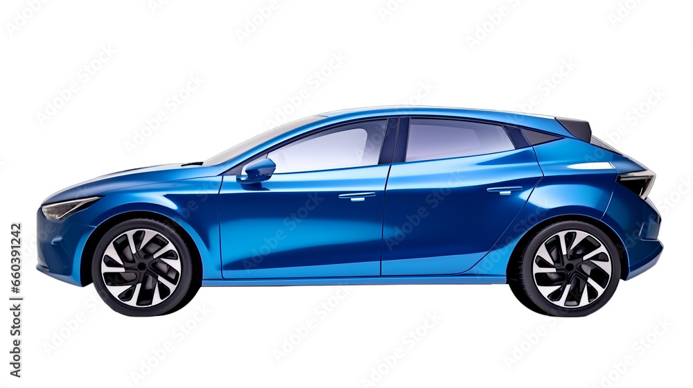 electronic sports blue car on transparent background PNG