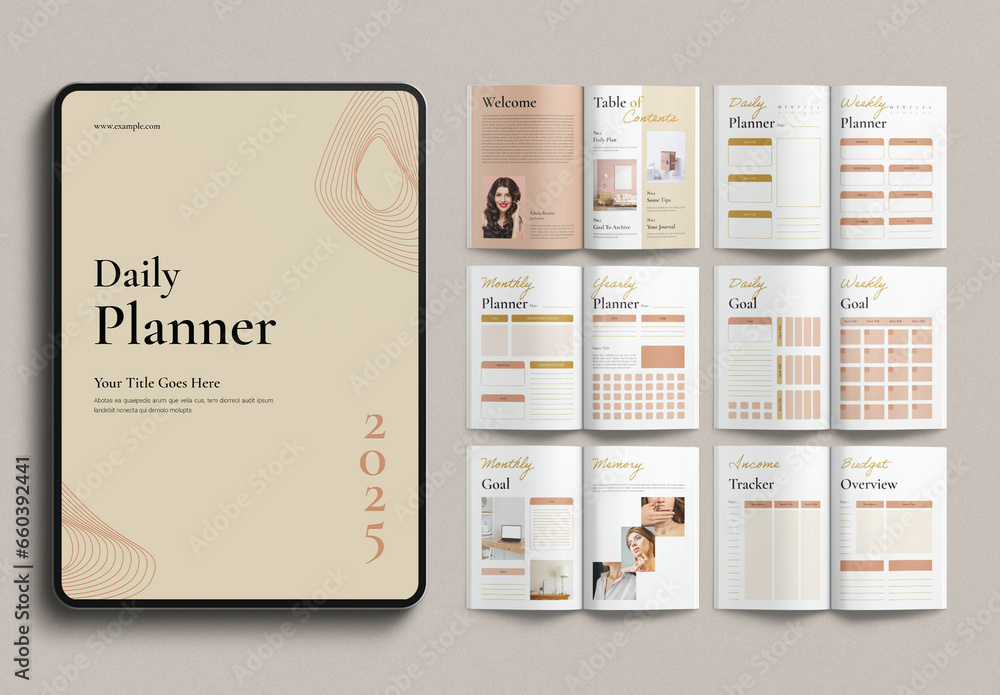 Planner Template Design Layout Stock Template Adobe Stock Planner Template Design Layout Stock Template Adobe Stock