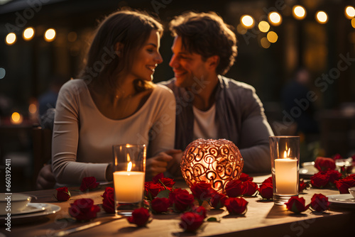 Candlelit Couple s Romantic Dinner ai generated art
