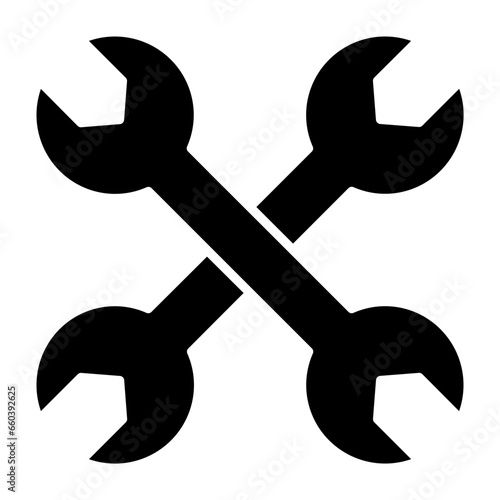 Crossed Wrenches Glyph Icon