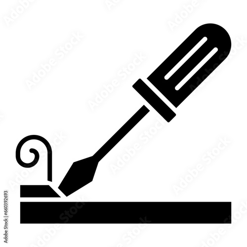 Wood Chisel Glyph Icon