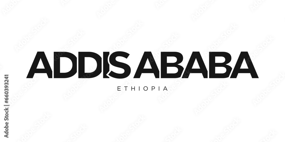 Addis Ababa in the Ethiopia emblem. The design features a geometric style, vector illustration with bold typography in a modern font. The graphic slogan lettering. Addis Ababa in the Ethiopia emblem. The design features a geometric style, vector illustration with bold typography in a modern font. The graphic slogan lettering.