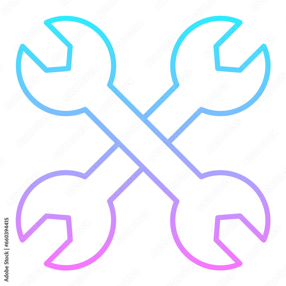 Crossed Wrenches Gradient Icon Crossed Wrenches Gradient Icon