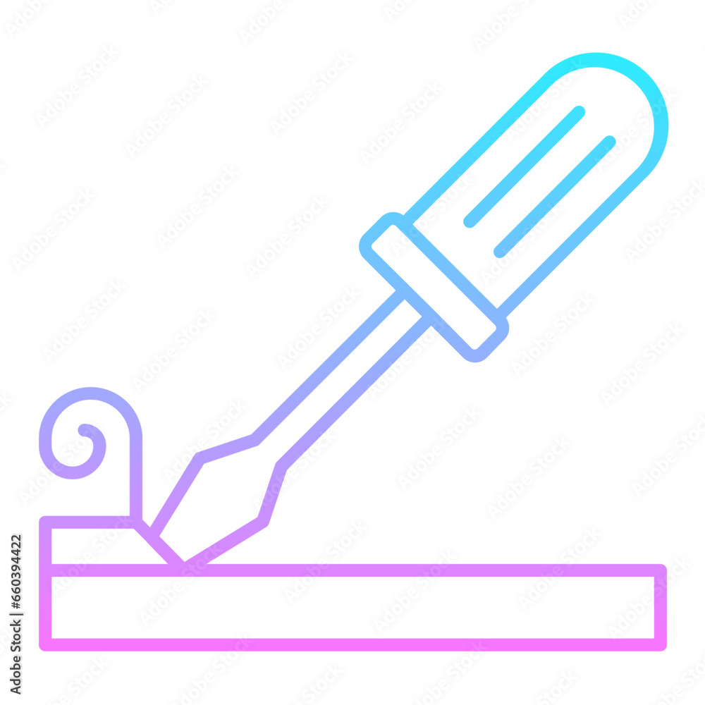Wood Chisel Gradient Icon Wood Chisel Gradient Icon