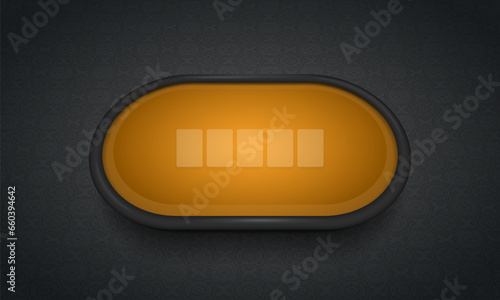 Poker table with orange cloth on dark background. Vector illustration.
