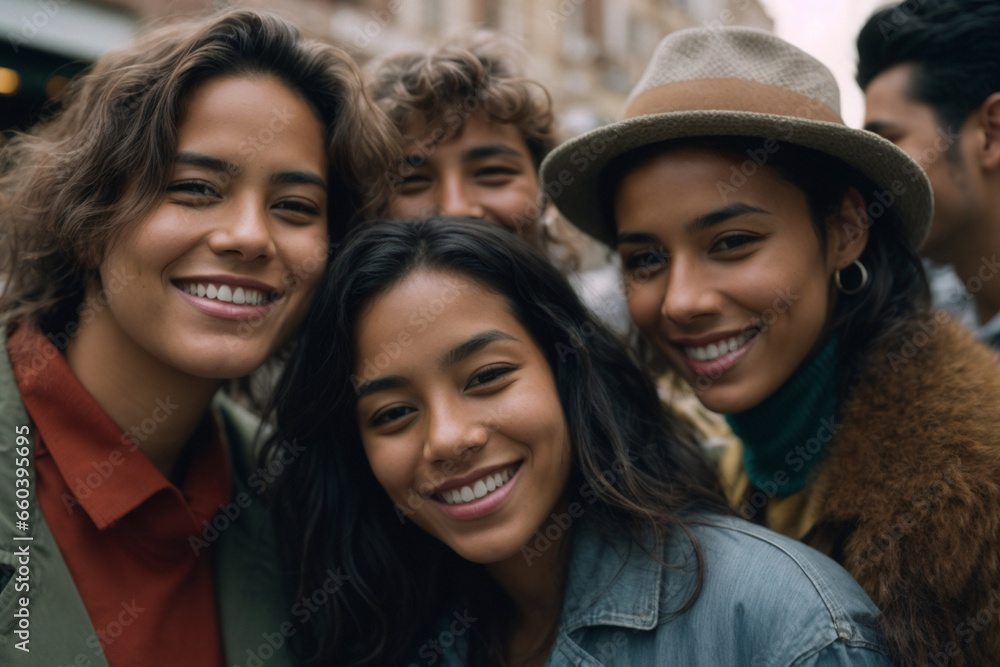 Obraz premium portrait of a group of friends smiling