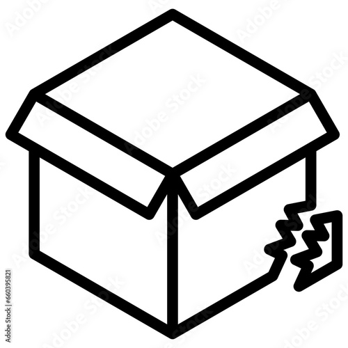 Broken Cardboard Outline Icon