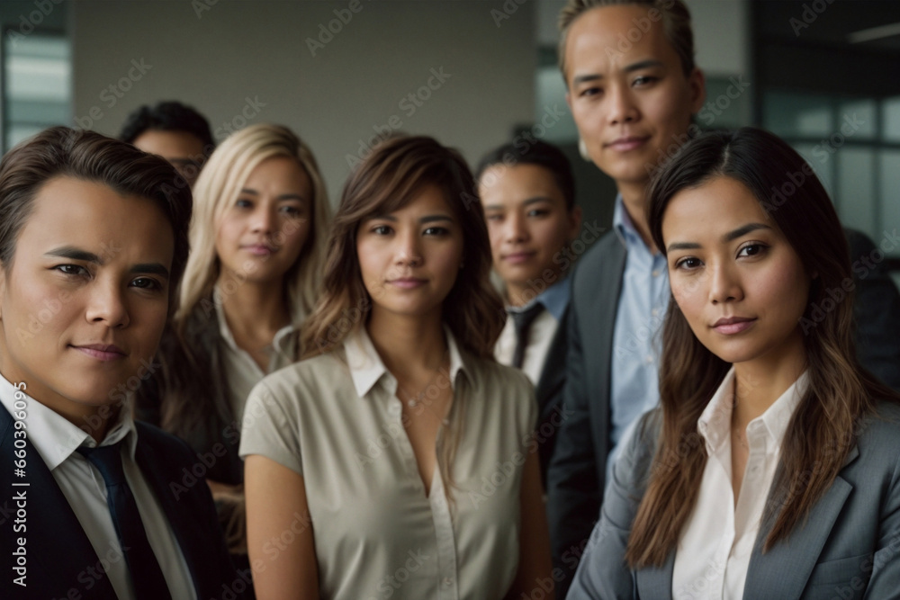 portrait of team in the office. AI Generative portrait of team in the office. AI Generative