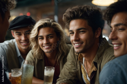 group of people in bar