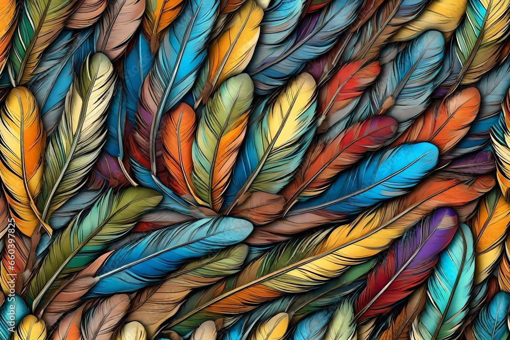 full frame of feather background in multicolor full frame of feather background in multicolor