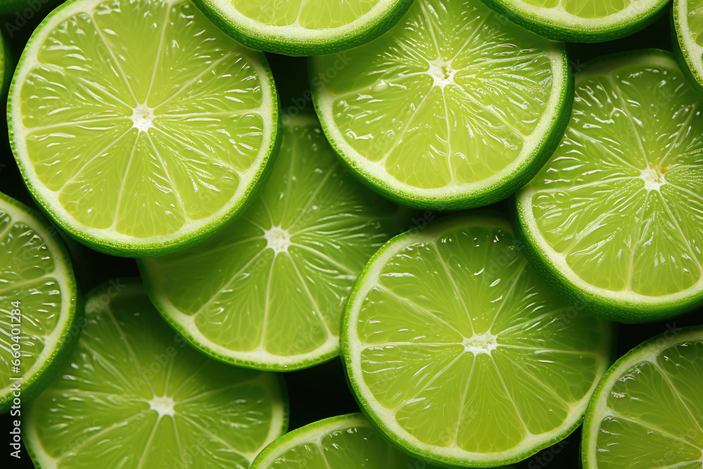 Sliced fresh lime, fruity bright background, texture Sliced fresh lime, fruity bright background, texture