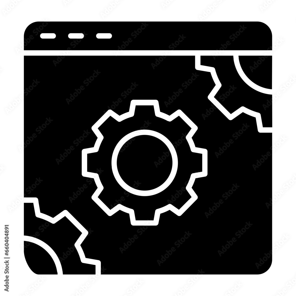 Website Engineering Glyph Icon Website Engineering Glyph Icon
