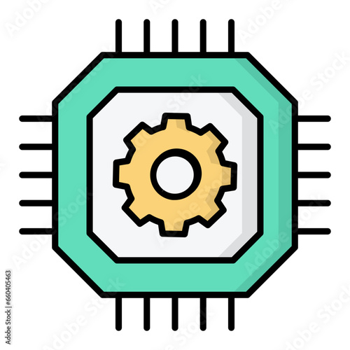 Mechatronics Colored Outline Icon