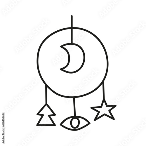 Doodle celestial dream catcher.