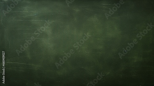 Abstract texture of chalk rubbed out on green blackboard or chalkboard background. School education, dark wall backdrop or learning concept. photo