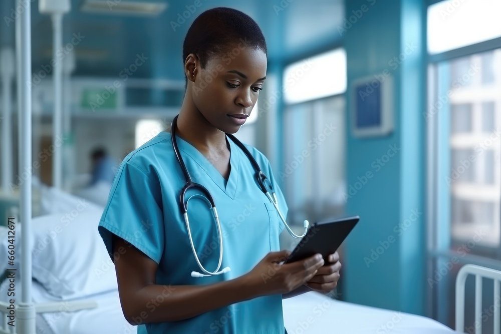 Portrait of handsome men doctor working in modern hospital. Generative Ai. Portrait of handsome men doctor working in modern hospital. Generative Ai.