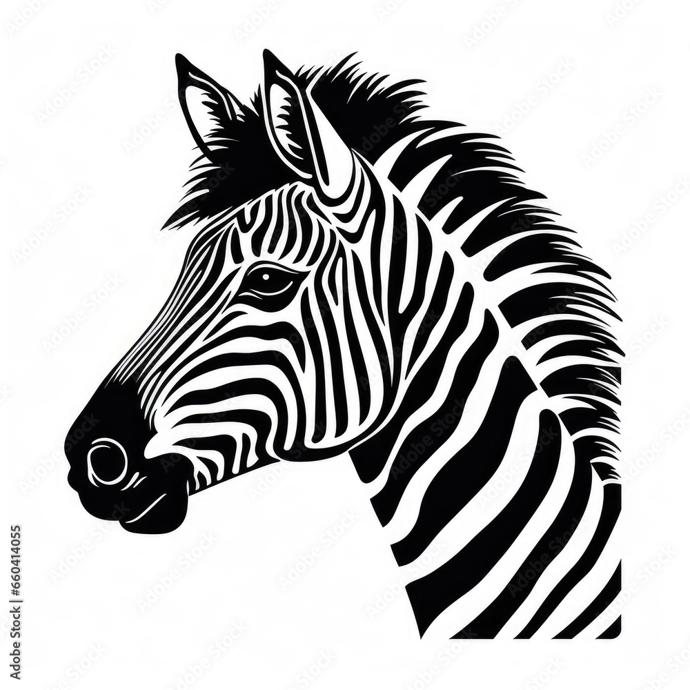 Zebra logo, black and white, AI generated Image Zebra logo, black and white, AI generated Image