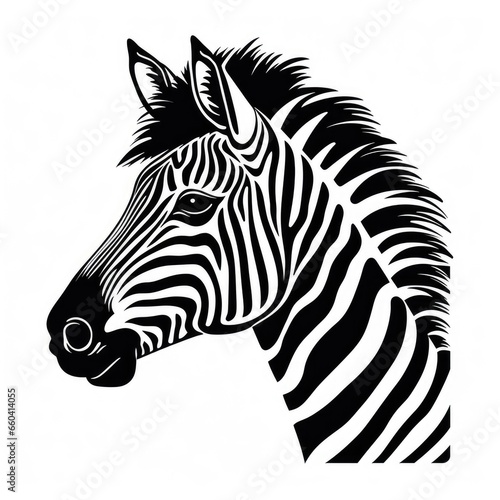 Zebra logo  black and white  AI generated Image