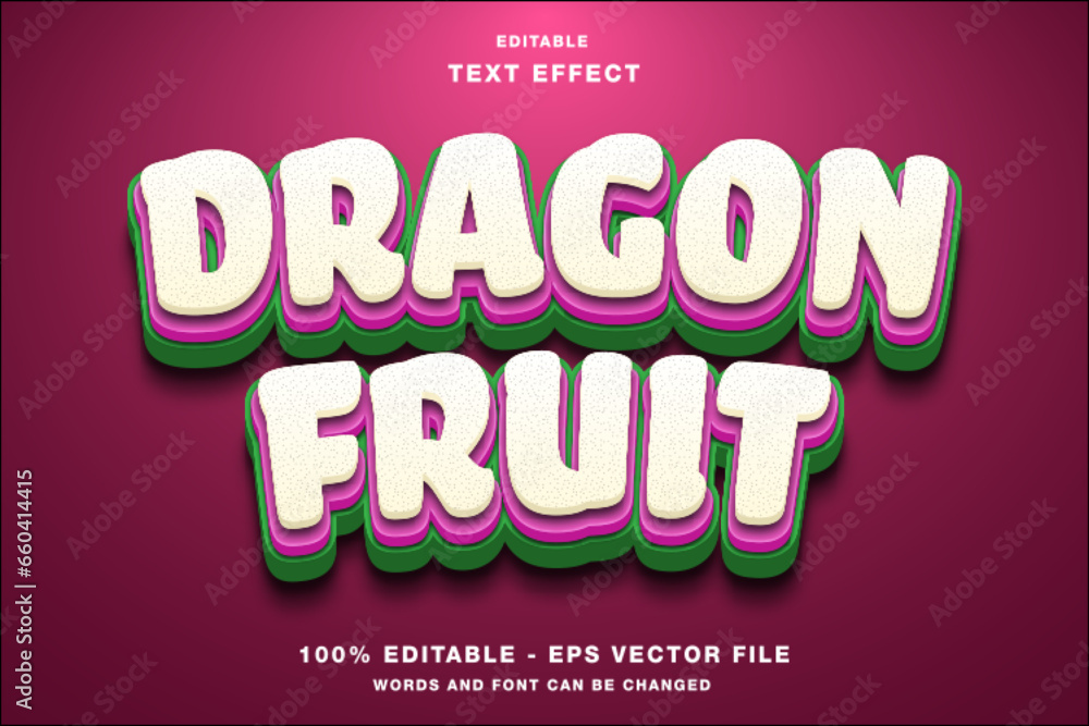 Dragon Fruit text style effect template editable