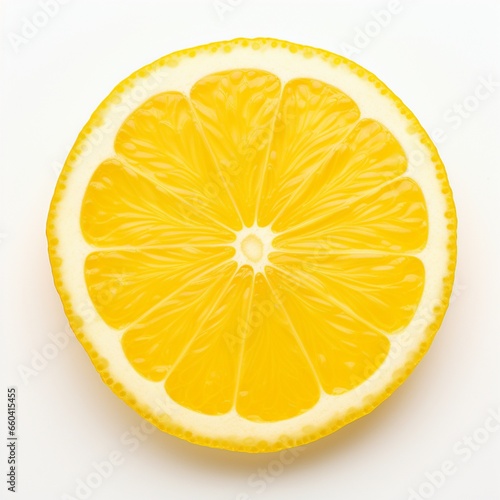 A vibrant, sliced lemon