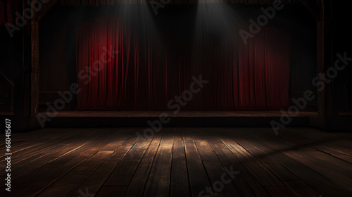 old wooden stage inside a theater
