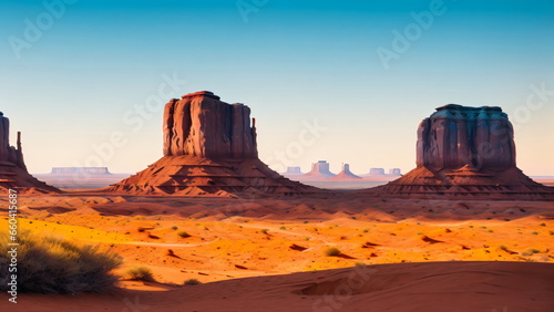 Beautiful rich nature of Monument Valley. High resolution  photogenic. cinematic wide angle shot
