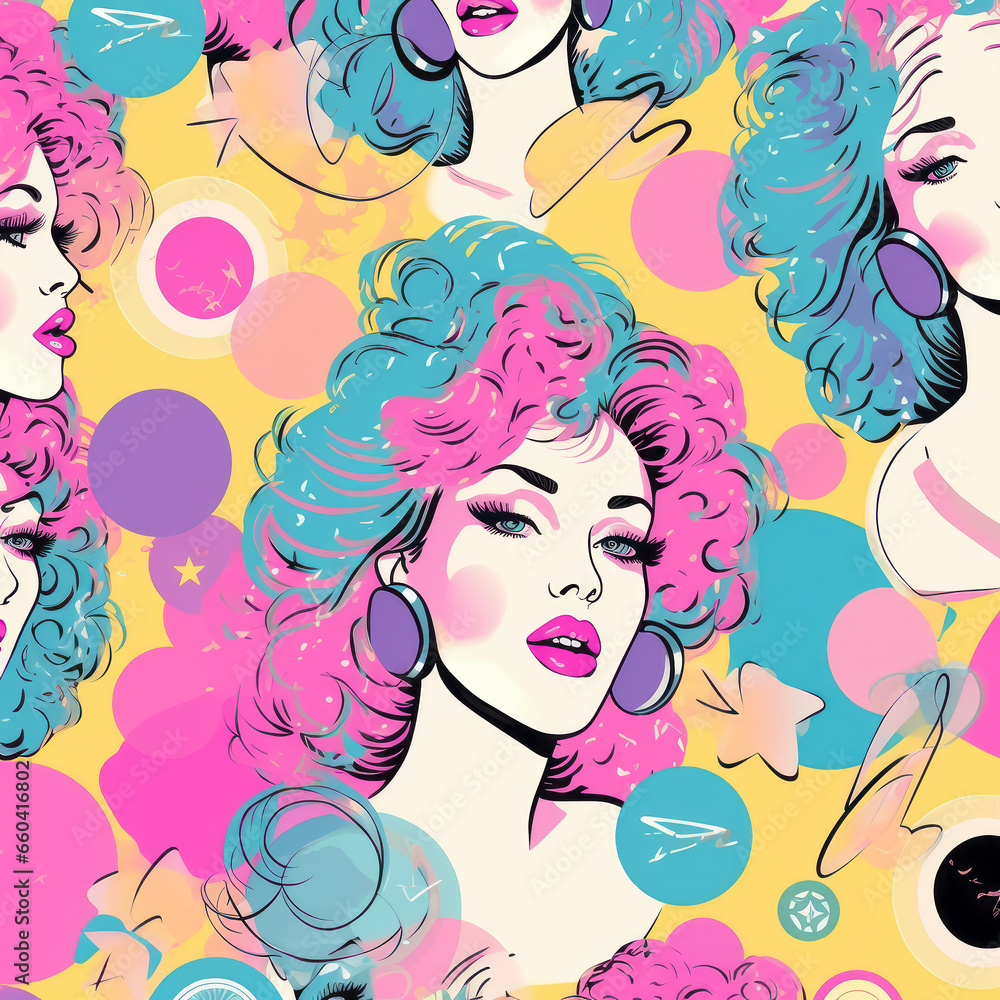 Retro fashion Lady. Glamour pattern Retro fashion Lady. Glamour pattern