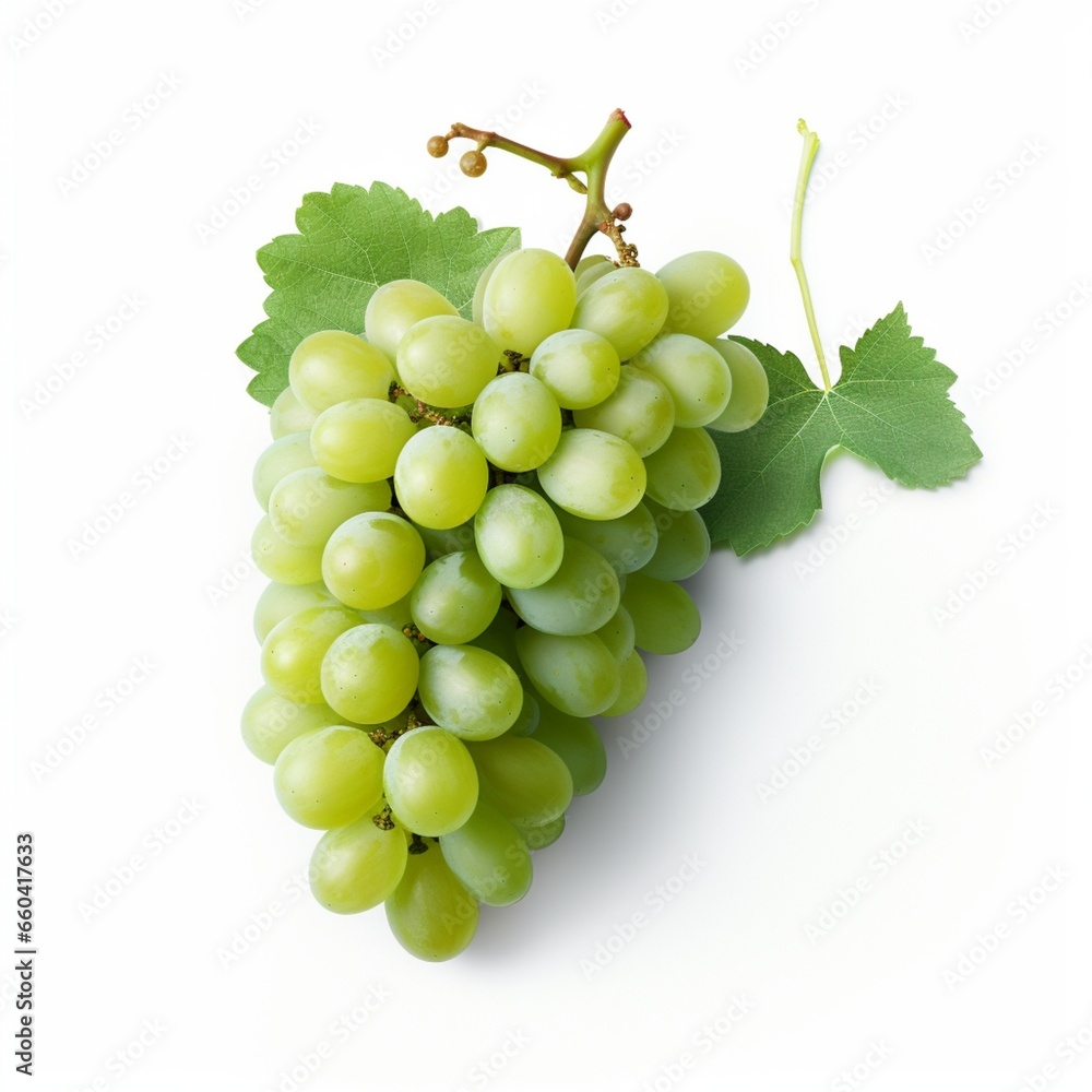 A cluster of ripe, green grapes