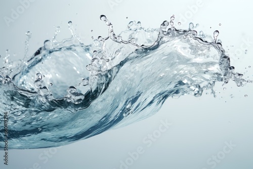 A dynamic background image for creative content featuring thrown water, capturing the energy and movement of splashing water in a captivating visual. Photorealistic illustration