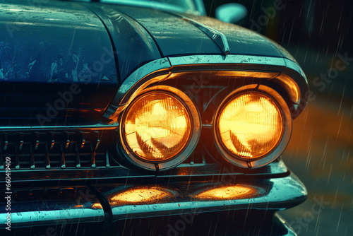 Wallpaper Mural Dive into the details with a close up view capturing the timeless elegance of a classic car headlight. Ai generated Torontodigital.ca
