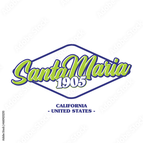 santa maria typography for t shirt, poster or your brand design vector