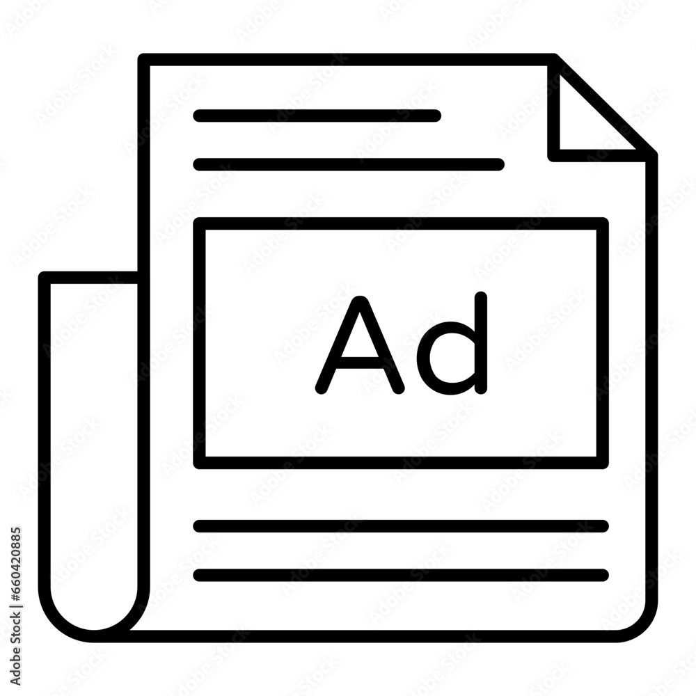Advertising News Outline Icon Advertising News Outline Icon