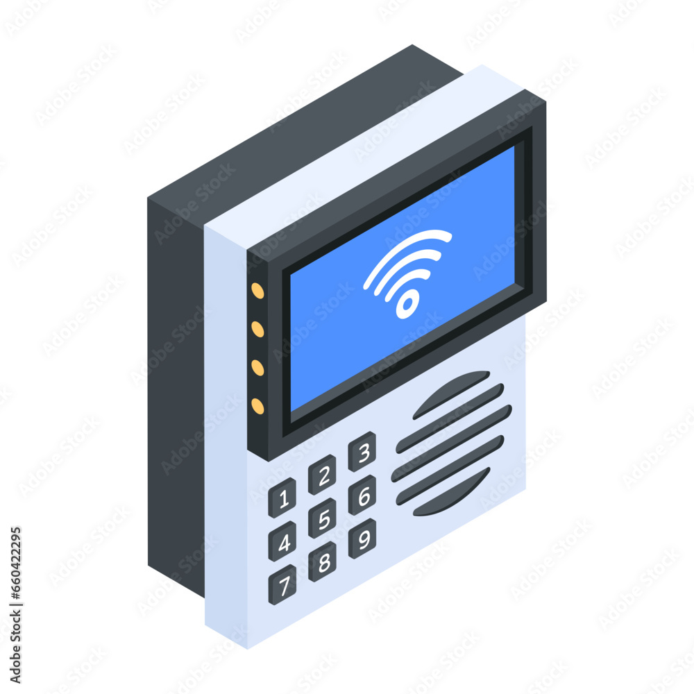 Isometric icon of an internet tv Isometric icon of an internet tv
