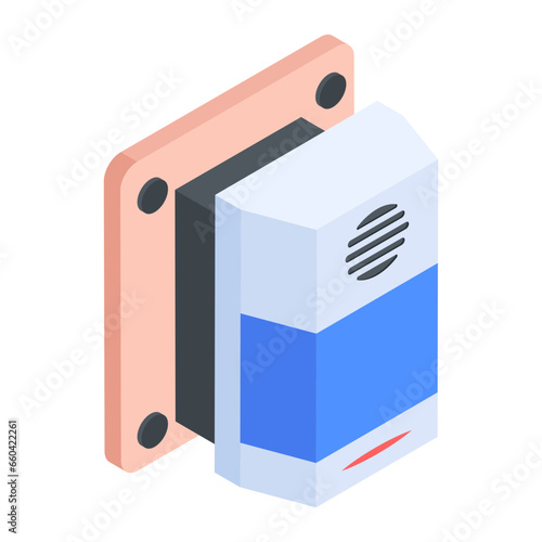 Isometric icon of a motion sensor 