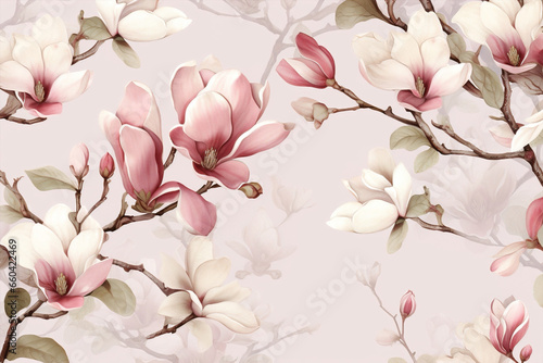 Decorative flower pattern seamless pink © VICHIZH