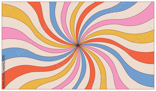 Groovy vector sunburst design
