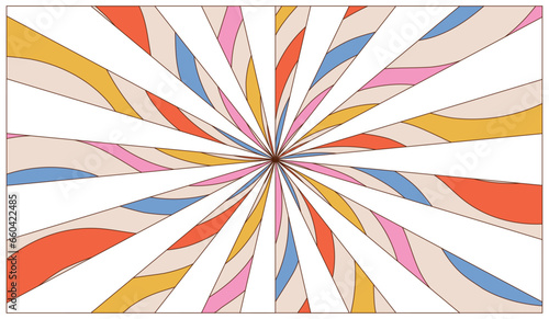 Groovy vector sunburst design
