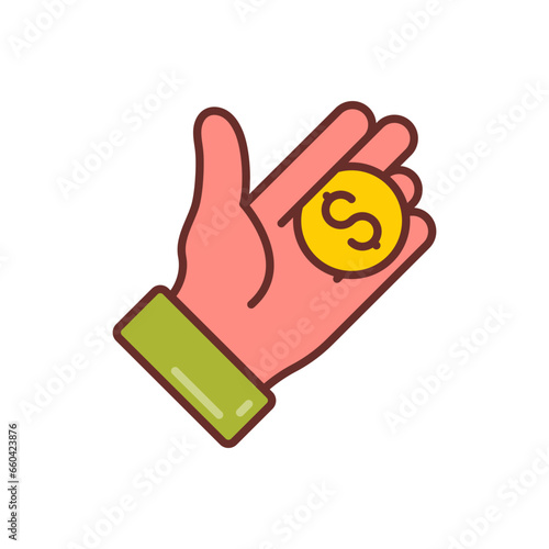 Coin Trick icon in vector. Illustration