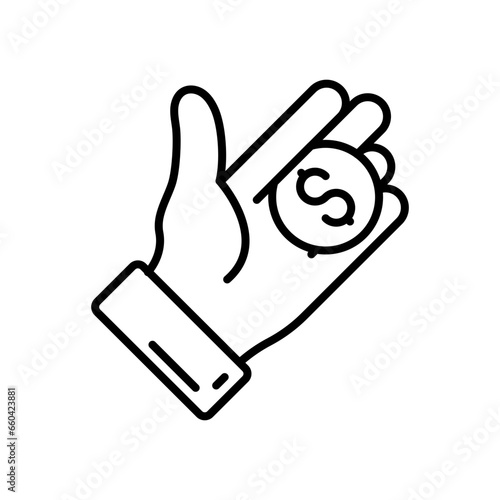 Coin Trick icon in vector. Illustration