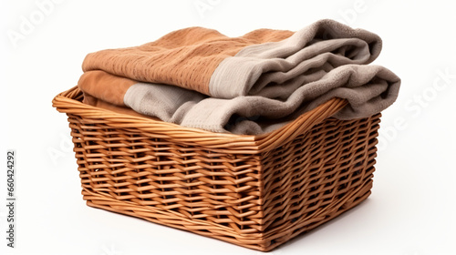Clothing basket isolated on white background 