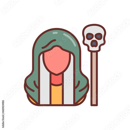 Necromancer icon in vector. Illustration