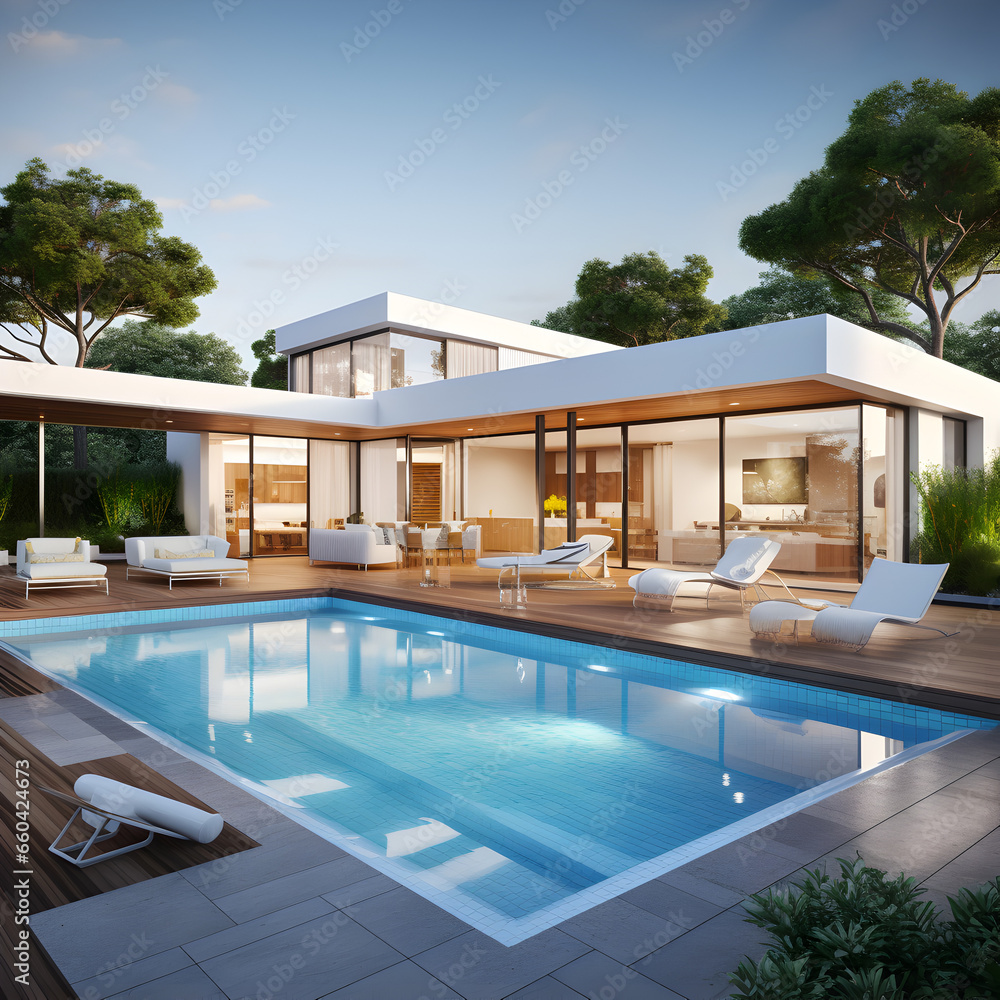 Fototapeta premium luxury hotel pool
