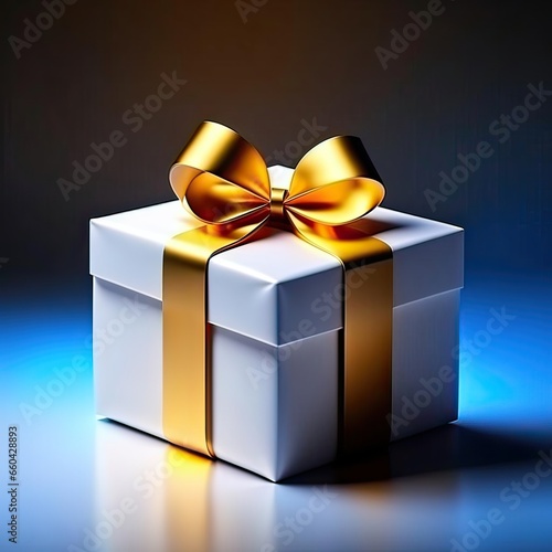 gift box with golden ribbon