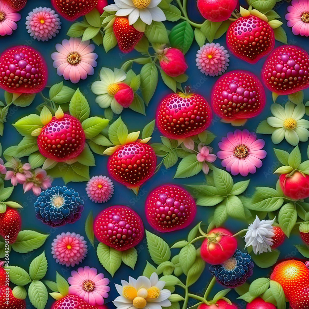 Engraving pattern with berries and flowers Engraving pattern with berries and flowers
