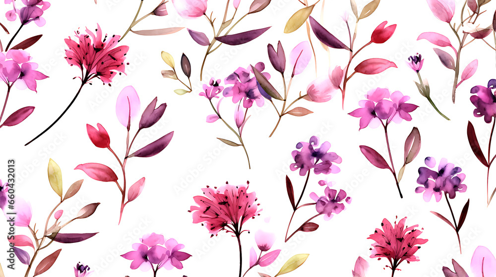 Obraz premium seamless Spikenard floral water color pattern on white background
